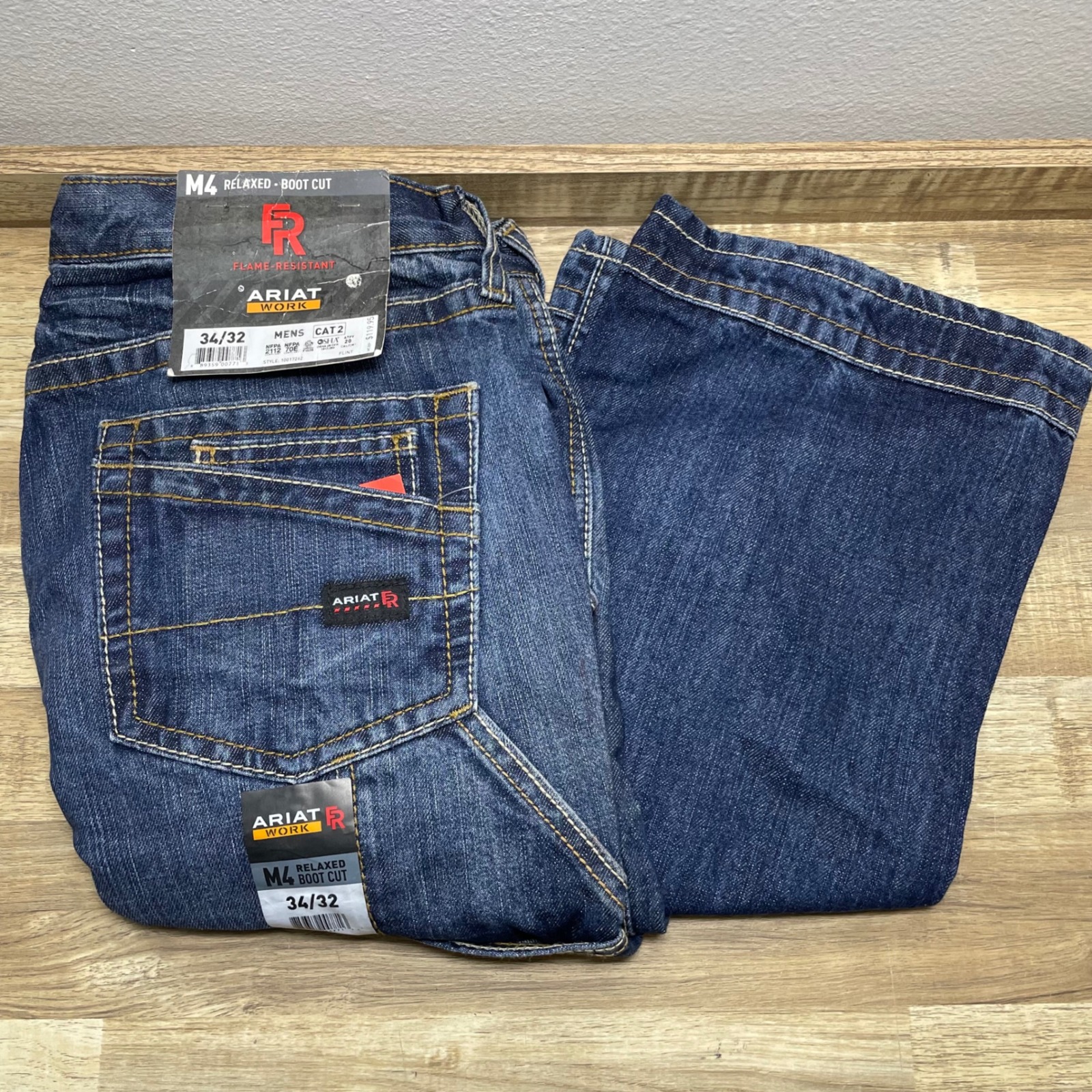 Ariat Work M4 Relaxed Boot Cut Fr Jeans Mens 34x32 Dark Wash Flint 10017262 New